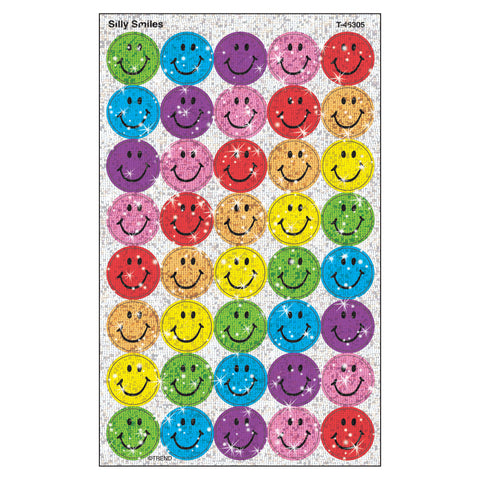 Silly Smiles superSpots® Stickers-Sparkle, 160 Per Pack, 6 Packs