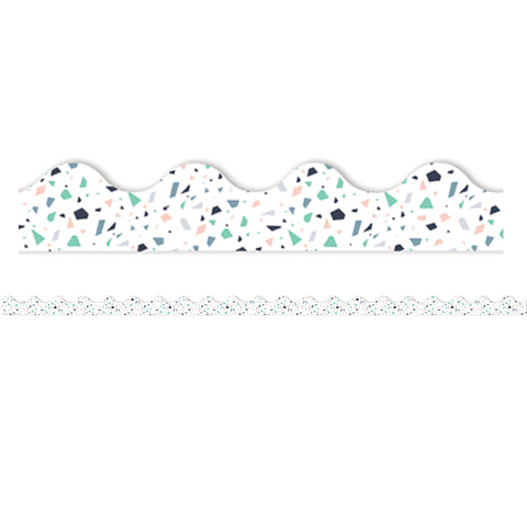 Simply Sassy White Terrazzo Deco Trim®, 37 Feet Per Pack, 6 Packs