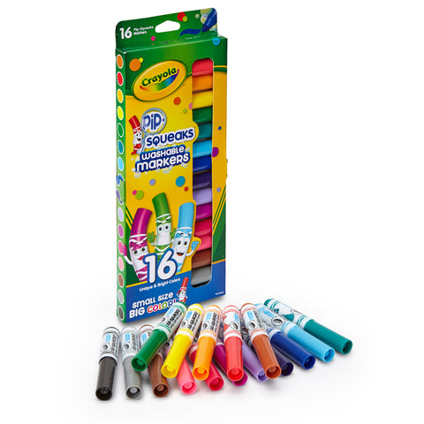 Pip Squeaks Washable Markers, Conical Tip, 16 Per Box, 3 Boxes