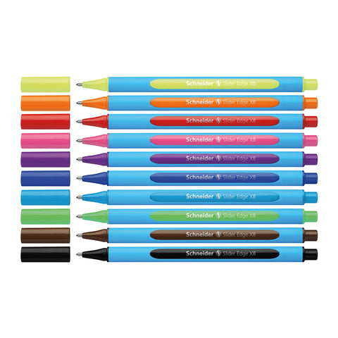 Slider Edge XB Ballpoint Pen, 1.4 mm, 10 Assorted Ink Colors in Reusable Wallet