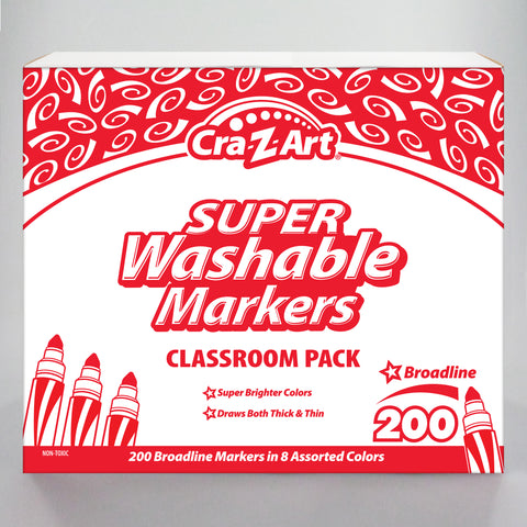 Washable Marker Classroom Pack, Broadline, 8 Color, Pack of 200