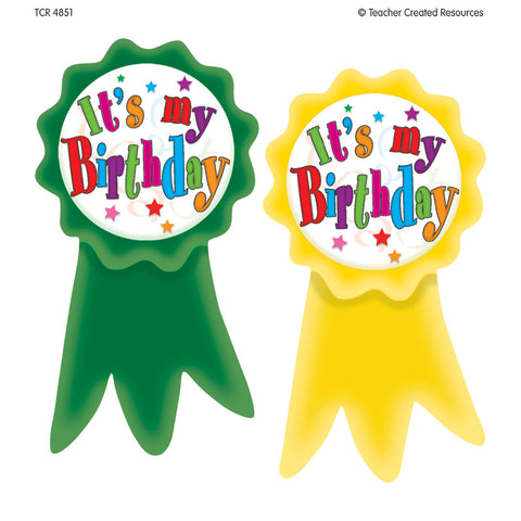 Birthday Ribbons Wear 'Em Badges, 16 Per Pack, 6 Packs