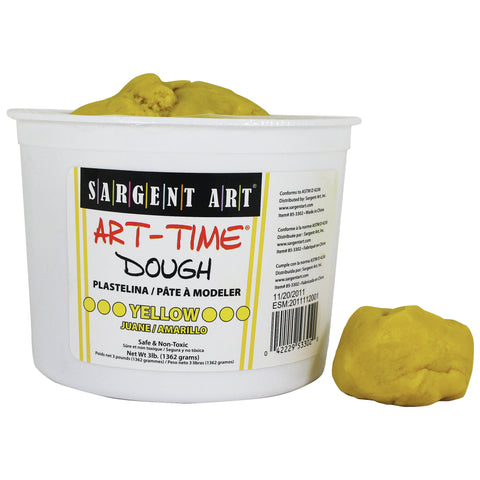 Art-Time® Dough, 3lb Tub, Yellow, Pack of 3