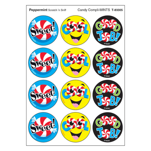 Candy Compli-MINTS/Peppermint Stinky Stickers®, 48 Per Pack, 6 Packs