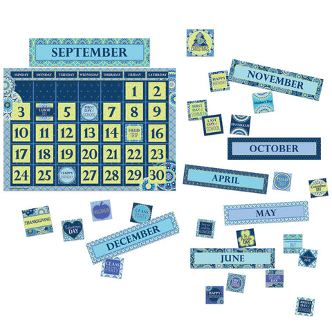 Blue Harmony Calendar Bulletin Board Set, 2 Sets