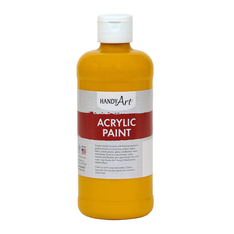 Acrylic Paint 16 oz, Deep Yellow, Pack of 3