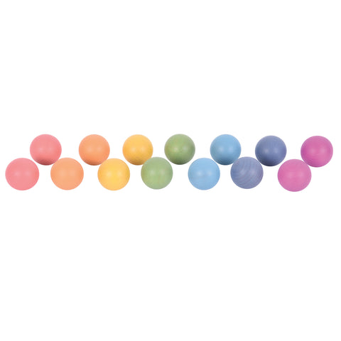 Rainbow Wooden Balls - Set of 14