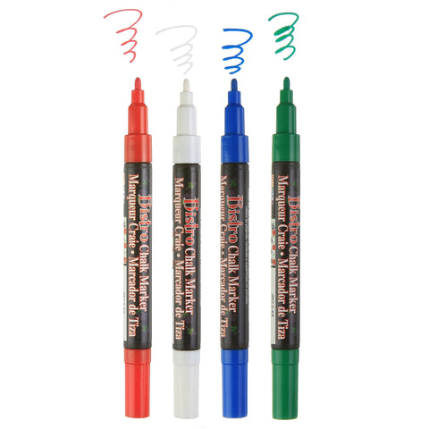 Bistro Chalk Markers, Fine Tip, Red, Green, Blue, White, 4 Per Pack, 2 Packs