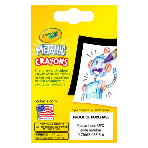 Metallic Crayons, 24 Per Pack, 6 Packs