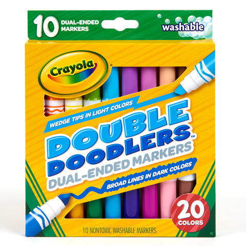 Dual-Ended Washable Double Doodlers Markers, 10 Per Pack, 3 Packs