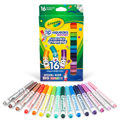 Pip-Squeaks™ Skinnies™ Markers, Fine Tip, 16 Per Box, 3 Boxes