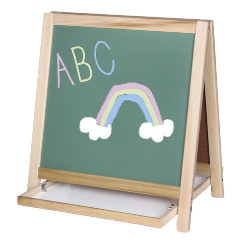 Magnetic Table Top Easel, Chalkboard/Whiteboard, 18.5" x 18"