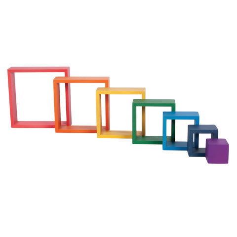 Wooden Rainbow Architect Squares - Set of 7