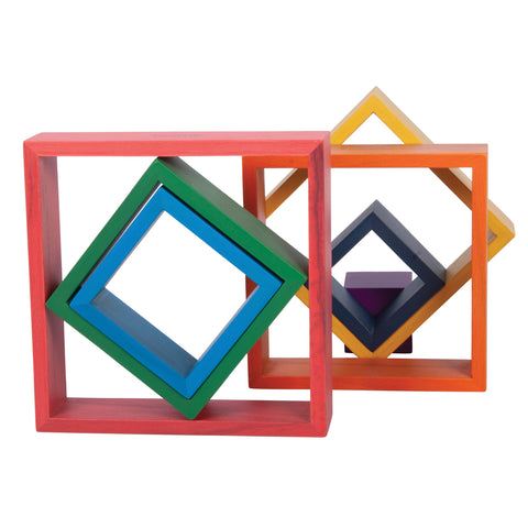 Wooden Rainbow Architect Squares - Set of 7