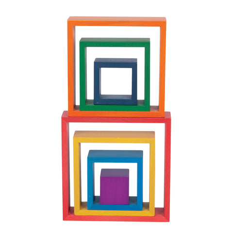 Wooden Rainbow Architect Squares - Set of 7