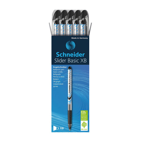 Slider Basic XB Ballpoint Pen Viscoglide Ink, 1.4 mm, Black Ink, Pack of 10