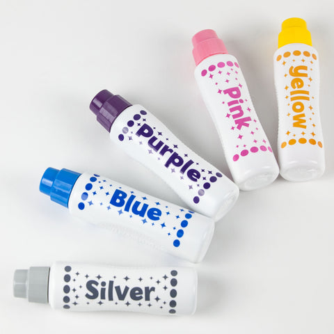 Washable Royal Shimmer Dot Markers, 5 Colors