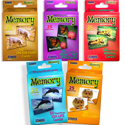 Animal Photographic Memory Matching Game Set