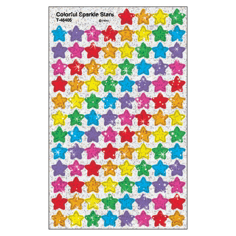 Colorful Sparkle Stars superShapes Stickers, 400 Per Pack, 6 Packs