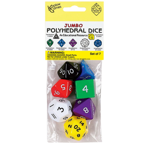 Jumbo Polyhedral Dice, Set of 7