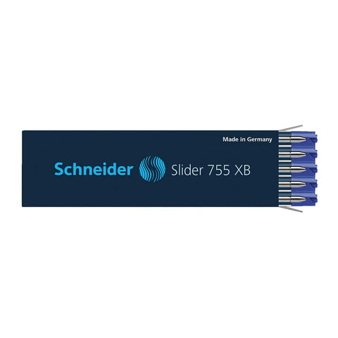 Slider 755 XB Ballpoint Pen Refill, Viscoglide Ink, Blue, Pack of 10