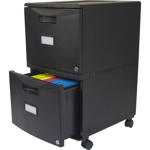 2-Drawer Mobile File Cabinet with Lock, Legal/Letter, Black