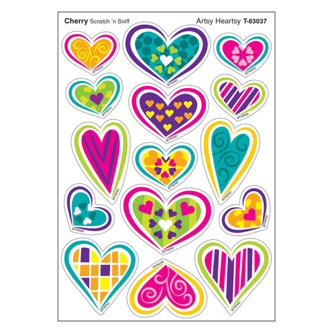 Artsy Heartsy/Cherry Mixed Shapes Stinky Stickers®, 60 Per Pack, 6 Packs