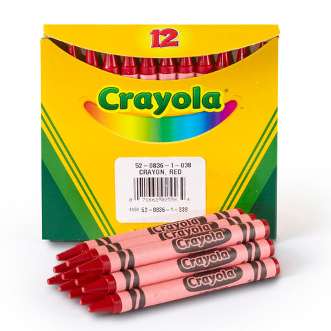 Bulk Crayons, Red, Regular Size, 12 Per Box, 12 Boxes