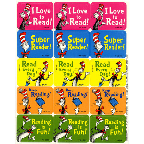 Cat in the Hat™ Reading Success Stickers, 120 Per Pack, 12 Packs