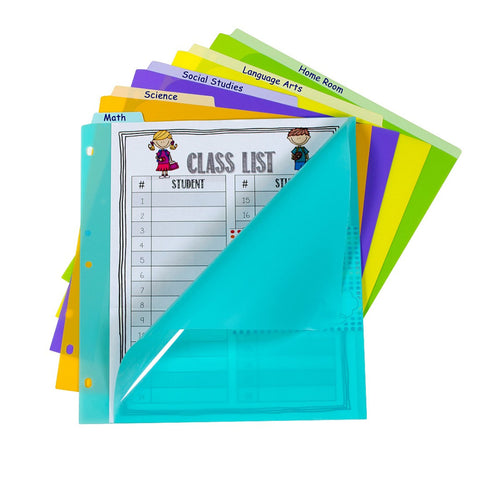 5-Tab Index Dividers with Vertical Tab, Bright Color Assortment, 8-1/2 x 11, 3 Sets