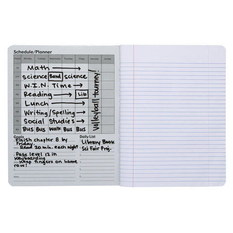 Composition Books with Dry Erase Surfaces, Black Marble, 3/8" Ruled w/Margin , 100 Sheets/200 Pages, Pack of 6