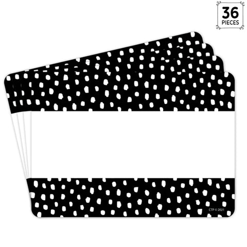 Messy Dots on Black Labels, 3-1/2" x 2-1/2", 36 Per Pack, 6 Packs