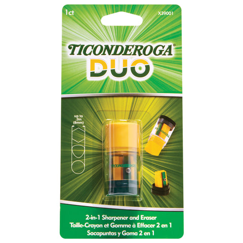 DUO Sharpener/Eraser, Green and Yellow, Pack of 12