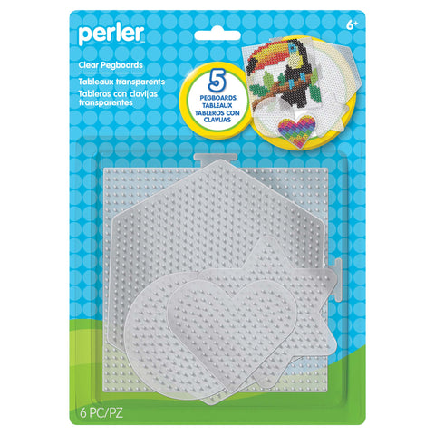 Small & Large Basic Shapes Clear Pegboards, 5 Per Pack, 3 Packs