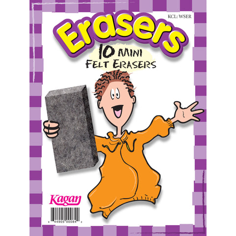 Erasers, Mini, 10 Per Pack, 6 Packs