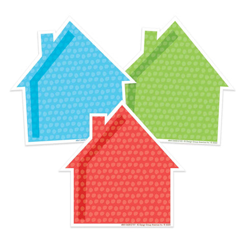 A Teachable Town Assorted Houses Paper Cut-Outs, 36 Per Pack, 6 Packs