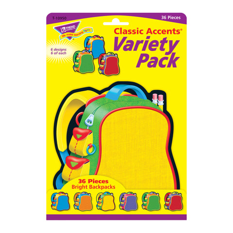 Bright Backpacks Classic Accents® Variety Pack, 36 Per Pack, 3 Packs