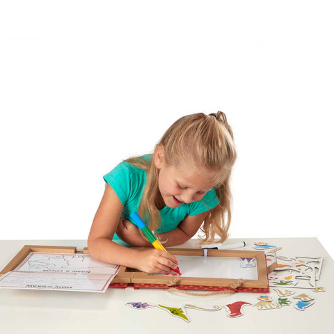 Natural Play: Play, Draw, Create Reusable Drawing & Magnet Kit - Dinosaurs