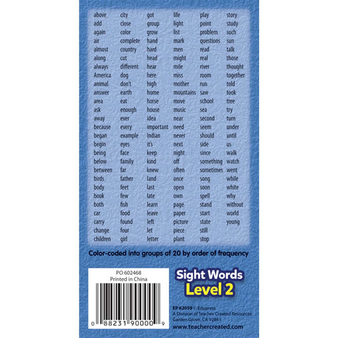 Sight Words Flash Cards - Level 2