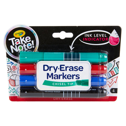 Take Note Chisel Tip Dry Erase Marker, 4 Per Pack, 6 Packs