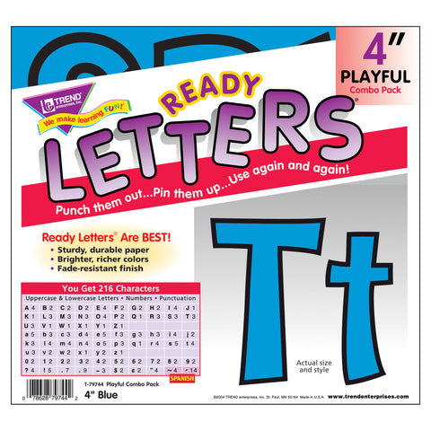 Blue 4" Playful Combo Ready Letters®, 3 Packs