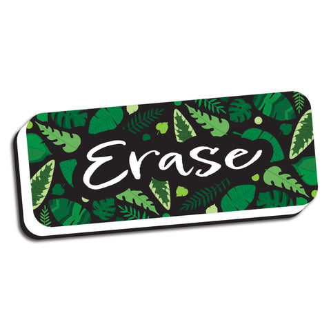 Magnetic Whiteboard Eraser, Greenery with Erase, 2" x 5", Pack of 6