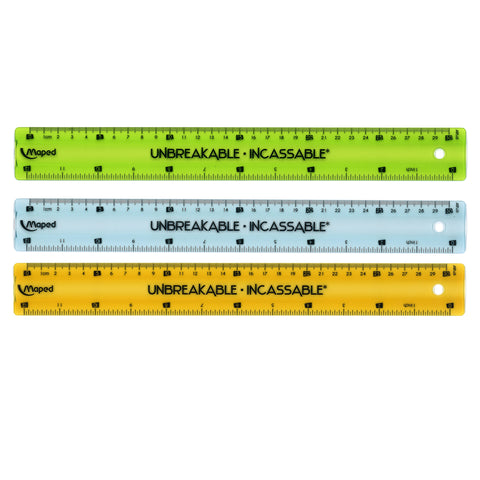 Unbreakable Ruler 12" / 30cm, Pack of 20