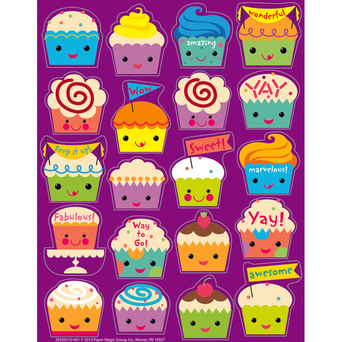 Cupcake Scented Stickers, 80 Per Pack, 6 Packs