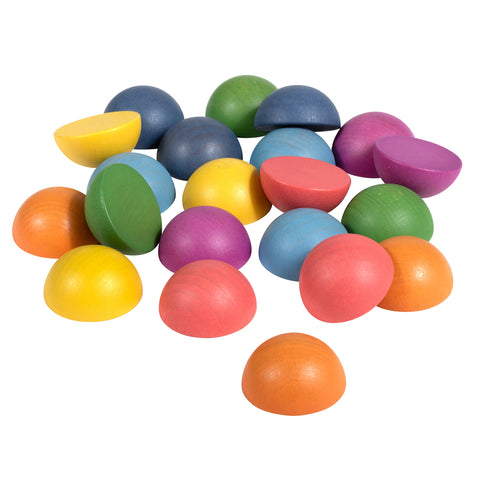 Rainbow Wooden Semispheres - Set of 21