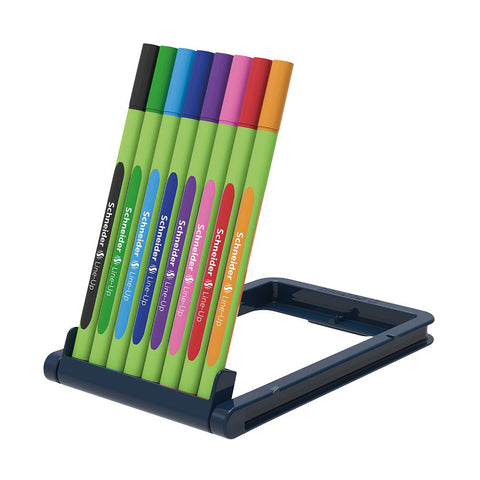 Line-Up Fineliner Pen, 0.4 mm, Adjustable Case Stand, 8 Assorted Ink Colors