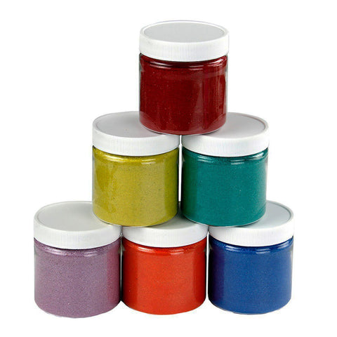 Colored Sand, 6 oz. Jars, 6 Colors Per Pack, 2 Packs