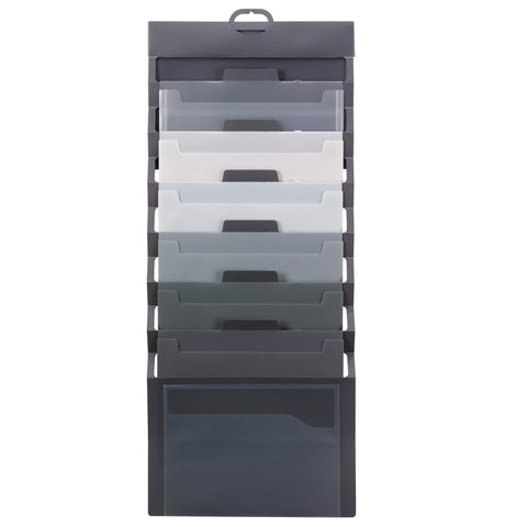 Cascading Wall Organizer, 6 Pockets, Letter, Gray/Neutral