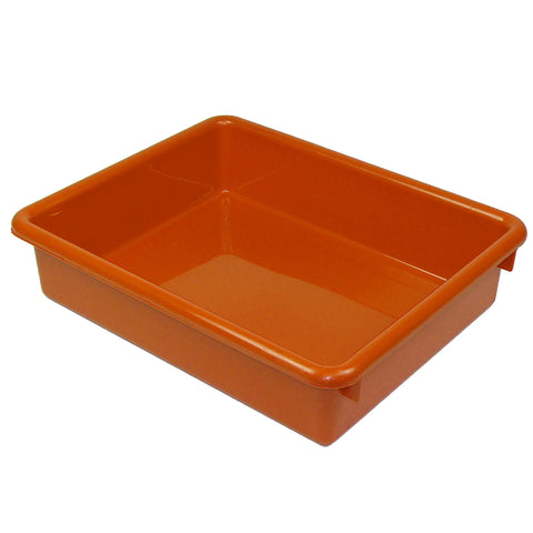 Stowaway® 3" Letter Tray no Lid, Orange, Pack of 3