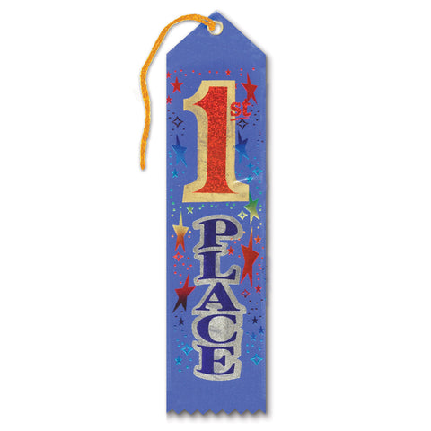 1st Place Award Ribbon, 2" x 8", Pack of 18